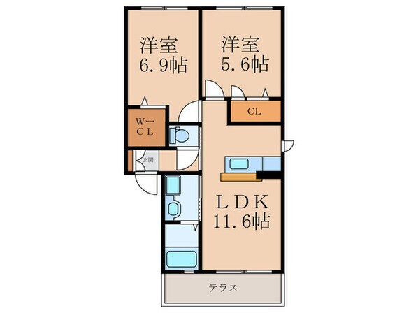 サンアベニュ－葛原２の物件間取画像